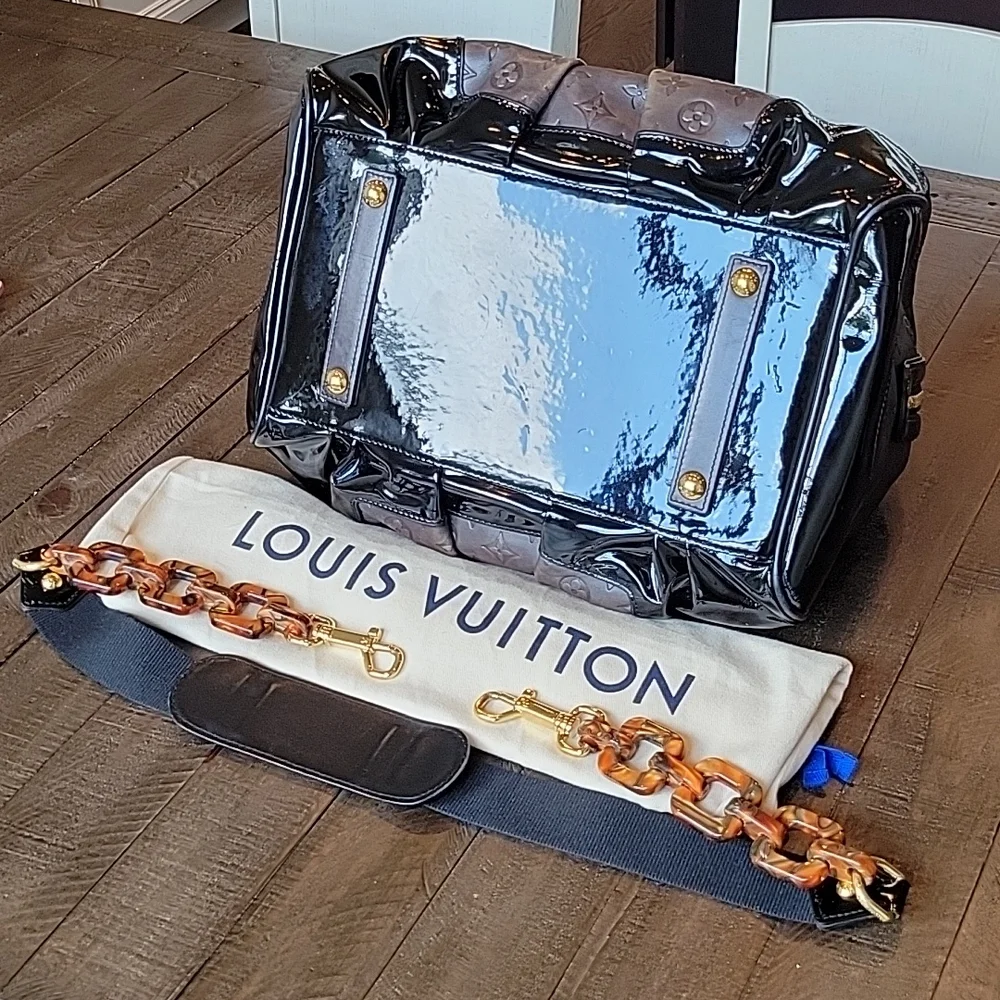 Louis Vuitton Dark Brown and Black Satchel - Picture 11 of 12